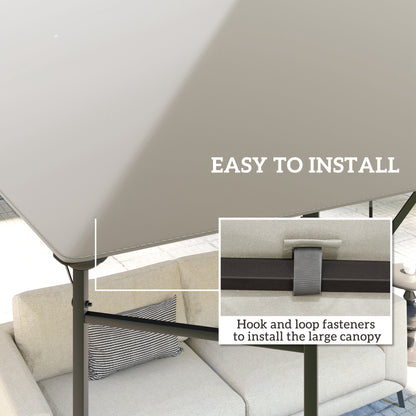 Outsunny 3 x 3(m) Gazebo Canopy Replacement, for 01-0867 - Light Grey