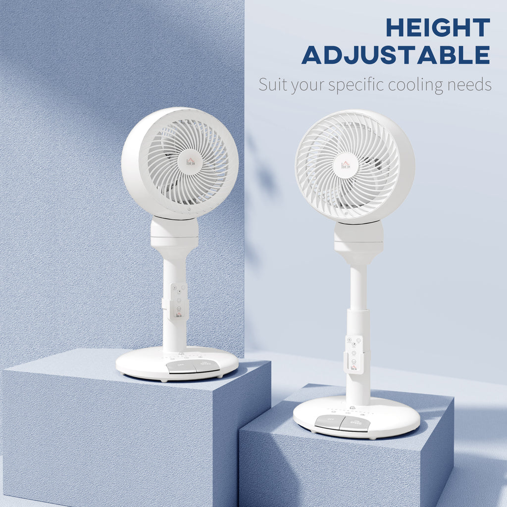 Standing Fan for Bedroom, 28" Pedestal Fan with Remote, 70° Oscillating, 90° Vertical Tilt, 3 Speeds, Adjustable Height, 7H Timer, Foot Button, White