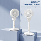 Standing Fan for Bedroom, 28" Pedestal Fan with Remote, 70° Oscillating, 90° Vertical Tilt, 3 Speeds, Adjustable Height, 7H Timer, Foot Button, White