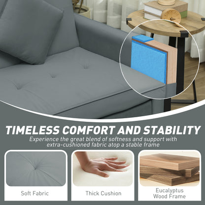 3 Seater Velvet Sofa Bed, Convertible Click-Clack Couch with Adjustable Backrest, Small Double Sleeper Sofa for Living Room & Guests, Grey