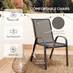 Outsunny Three-Piece Outdoor Garden Set - Black