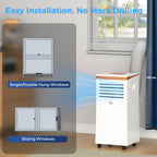 Portable Air Conditioner 7000 BTU, 4-in-1 Air Conditioning Unit with Cooling, Fan, 19.2L/Day Dehumidifier & Sleep Mode, LED Display, Remote Control, 24H Timer, Window Kit for Rooms up to 26?