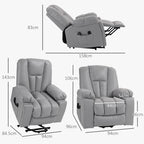 HOMCOM Leathaire Eight Massage Point Armchair, with Reclining Back - Charcoal Grey