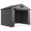 Outsunny 8 x 6 ft Outdoor Garden Storage Shed, Waterproof Bike Tent with Roll-Up Zipper Door