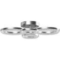 4-Ring LED Ceiling Light, Flush Mount Ceiling Light with 3 Colour Temperatures, Silver Tone