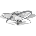 Ceiling Fan with Light and Remote, 3 Colour Temperatures, LED Mount Ceiling Fan Light for Bedroom, Silver Tone