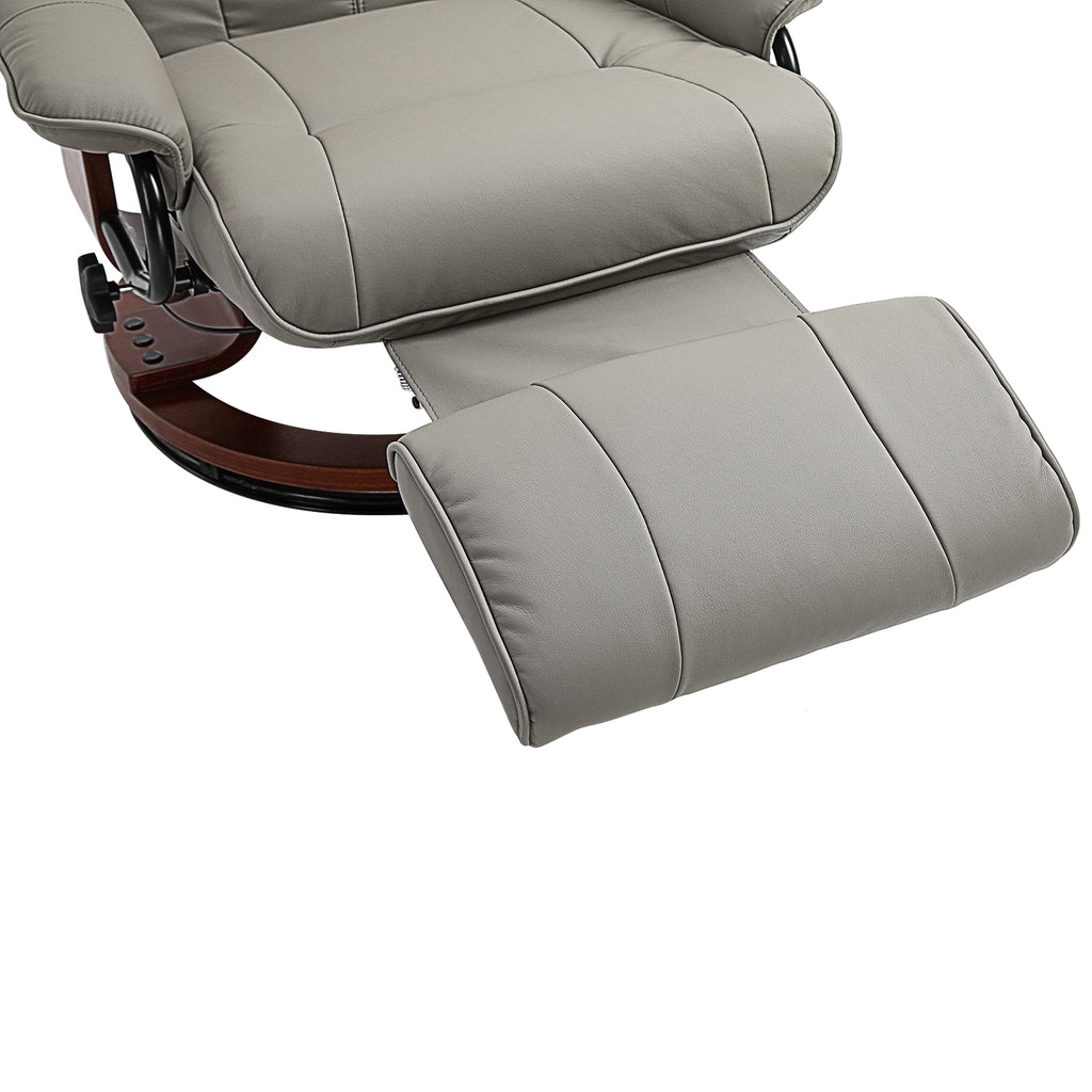 HOMCOM Reclining Swivel Chair, with Footrest - Grey