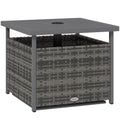 Outsunny Outdoor Rattan Wicker Coffee Table w/ Umbrella Hole Suitable for Garden Garden