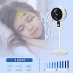 9'' Air Circulator Fan 3 Speed, 70° Oscillation 90° Vertical Tilt, Carry Handle, Pedestal Fan, Pedestal Fan for Living Room, Bedroom, Office, White and Black