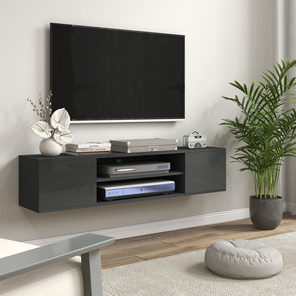 Floating TV Stand Cabinet for TVs up to 60", Wall Mounted TV Unit, Grey