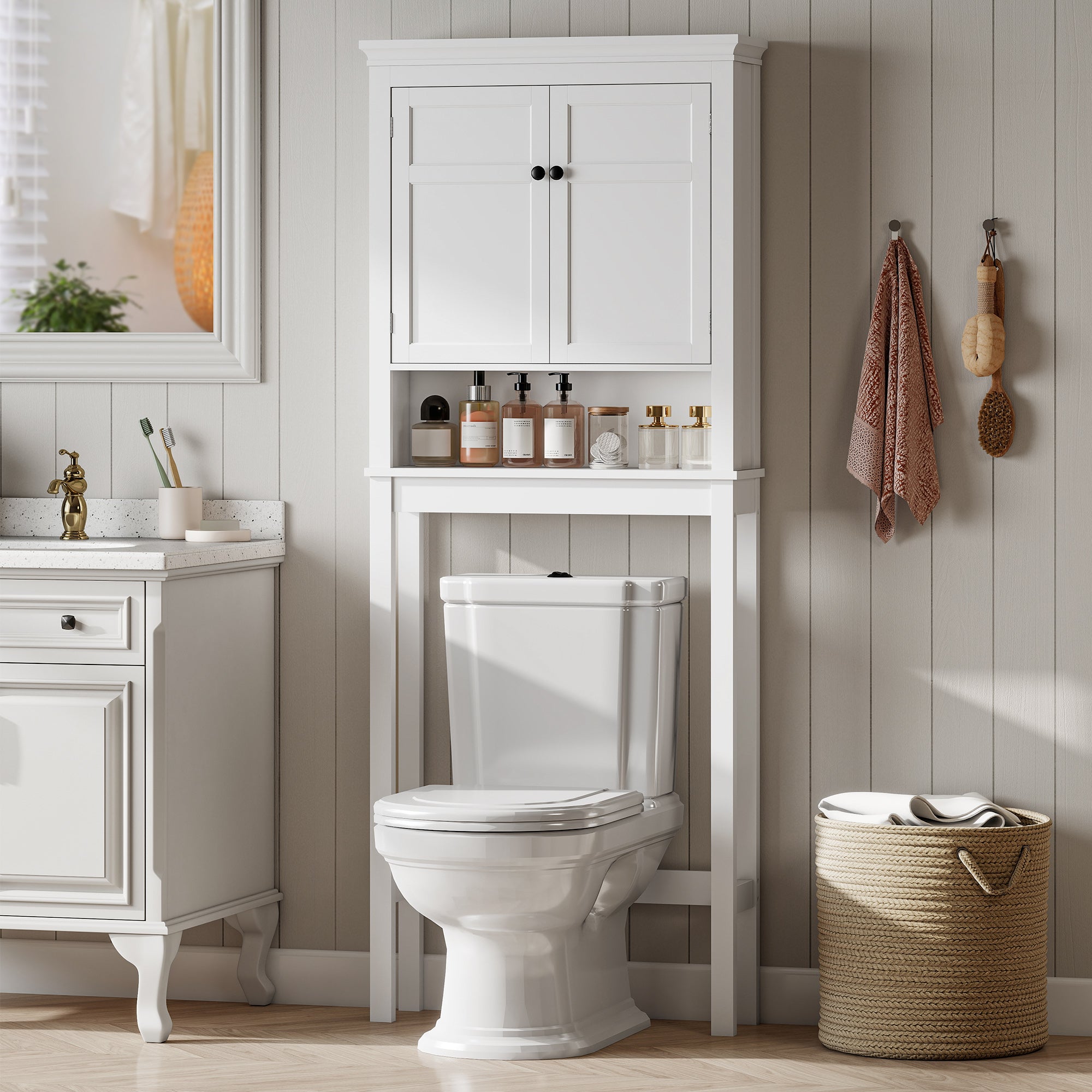 HOMCOM Over-Toilet/Appliance Storage Cabinet - White