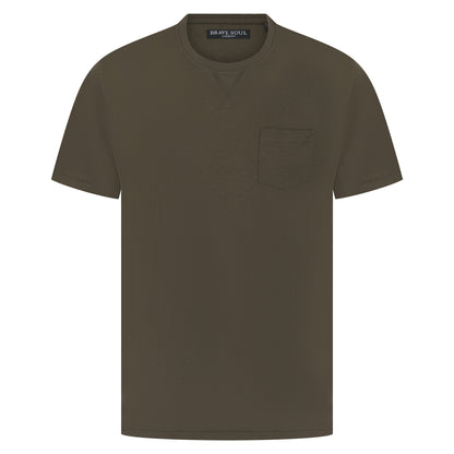 Brave Soul Arkham Crew Neck Pocket T-Shirt