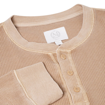 M&S Henley Waffle Long Sleeve Top