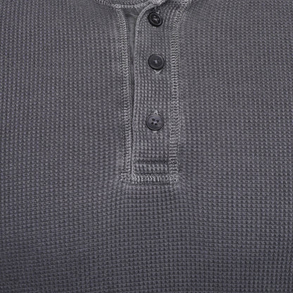 M&S Henley Waffle Long Sleeve Top