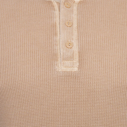 M&S Henley Waffle Long Sleeve Top