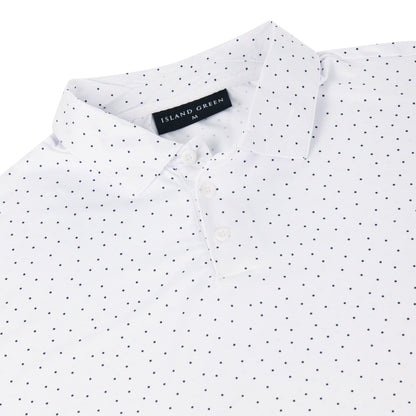 Island Green Dot Print Golf Sport Polo Shirt