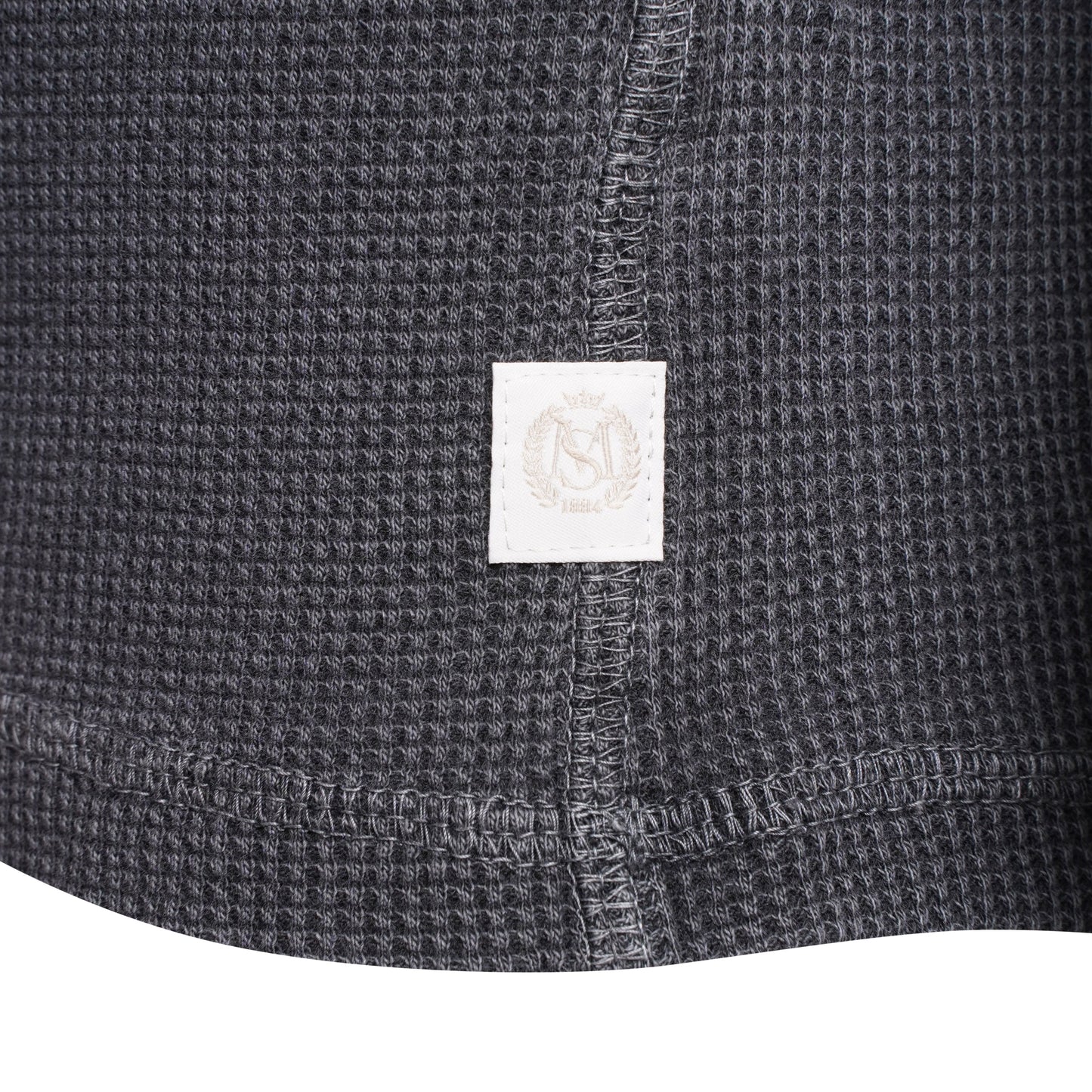 M&S Henley Waffle Long Sleeve Top