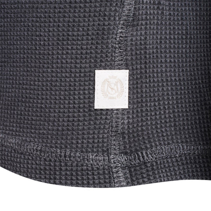 M&S Henley Waffle Long Sleeve Top