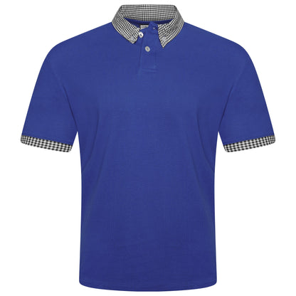 Evryone Check Collar Short Sleeve Polo Shirt