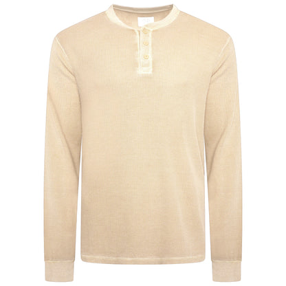 M&S Henley Waffle Long Sleeve Top