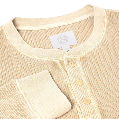 M&S Henley Waffle Long Sleeve Top