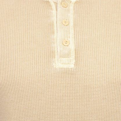 M&S Henley Waffle Long Sleeve Top