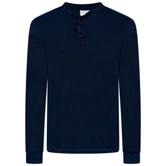 M&S Henley Waffle Long Sleeve Top