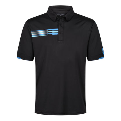 Island Green Racing Stripe Print Golf Sport Polo Shirt