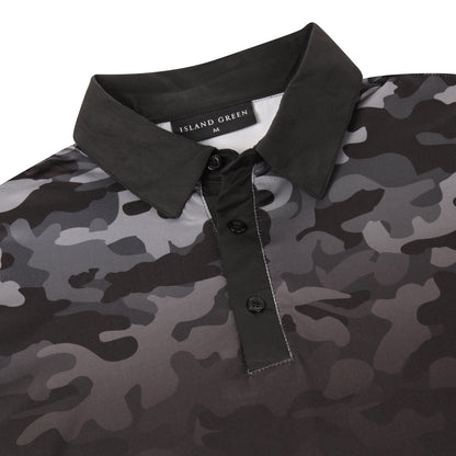 Island Green Camo Print Golf Sport Polo Shirt