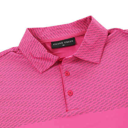 Island Green Dash Print Golf Sport Polo Shirt