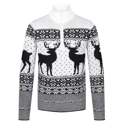 Brave Soul Cratchit Quarter Zip Christmas Jumper