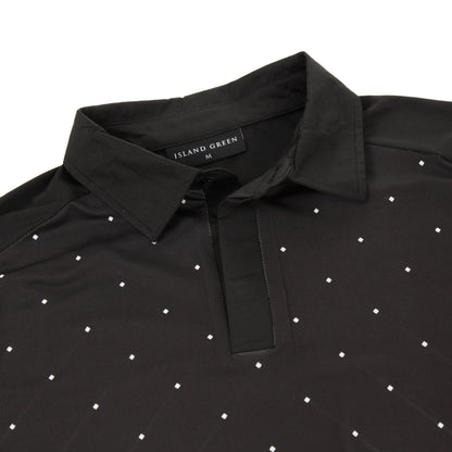 Island Green Geometric Print Golf Sport Polo Shirt