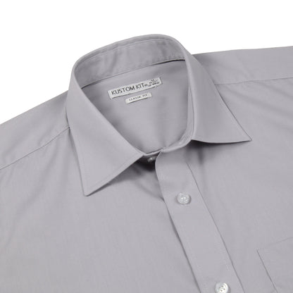 Kustom Kit Long Sleeve Button Up Poplin Shirt