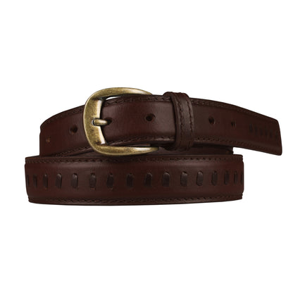Outback 1.25" Wide Straight Stitch Full Grain Leather Belt