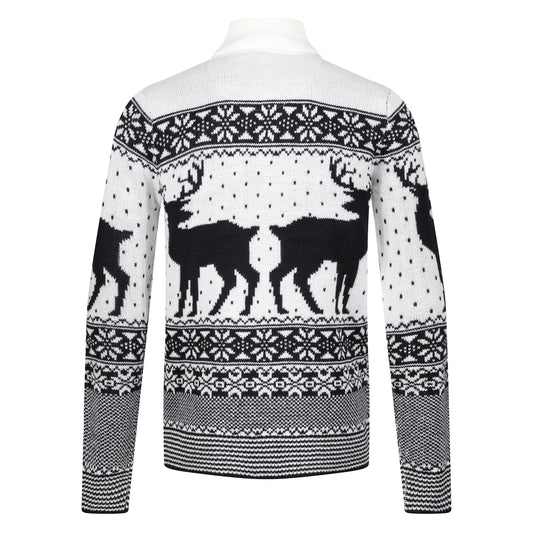 Brave Soul Cratchit Quarter Zip Christmas Jumper