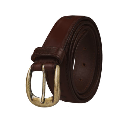 Outback 1.25" Wide Straight Stitch Full Grain Leather Belt