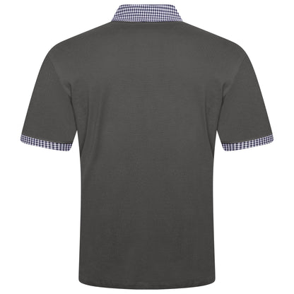 Evryone Check Collar Short Sleeve Polo Shirt