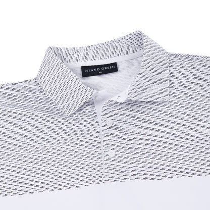 Island Green Dash Print Golf Sport Polo Shirt