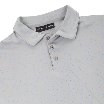 Island Green Dot Print Golf Sport Polo Shirt