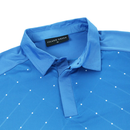 Island Green Geometric Print Golf Sport Polo Shirt