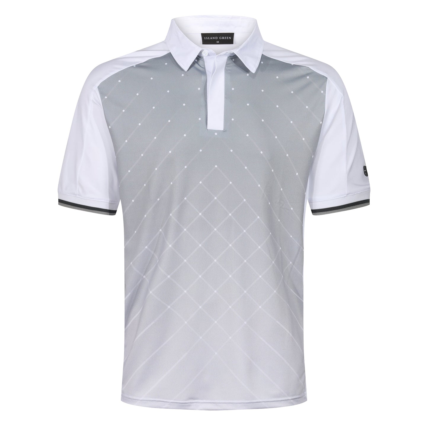 Island Green Geometric Print Golf Sport Polo Shirt