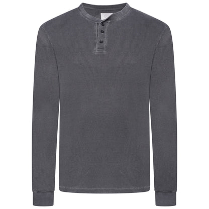 M&S Henley Waffle Long Sleeve Top