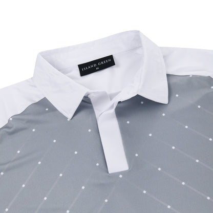 Island Green Geometric Print Golf Sport Polo Shirt