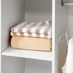 Open Wardrobe on Wheels, Bedroom Wardrobe with Clothes Hanging Rail, 3 Storage Shelves, Mobile Garment Rack for Cloakroom, Hallway, White