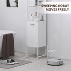 HOMCOM Tall Bathroom Cabinet with Open Shelves and Adjustable Shelf - White