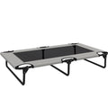 PawHut Portable Raised Dog Bed, Elevated Pet Cot with Breathable Mesh for Indoor Outdoor, for Large Dogs, Light Grey