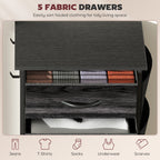 HOMCOM Chest of Five Fabric Drawers - Black