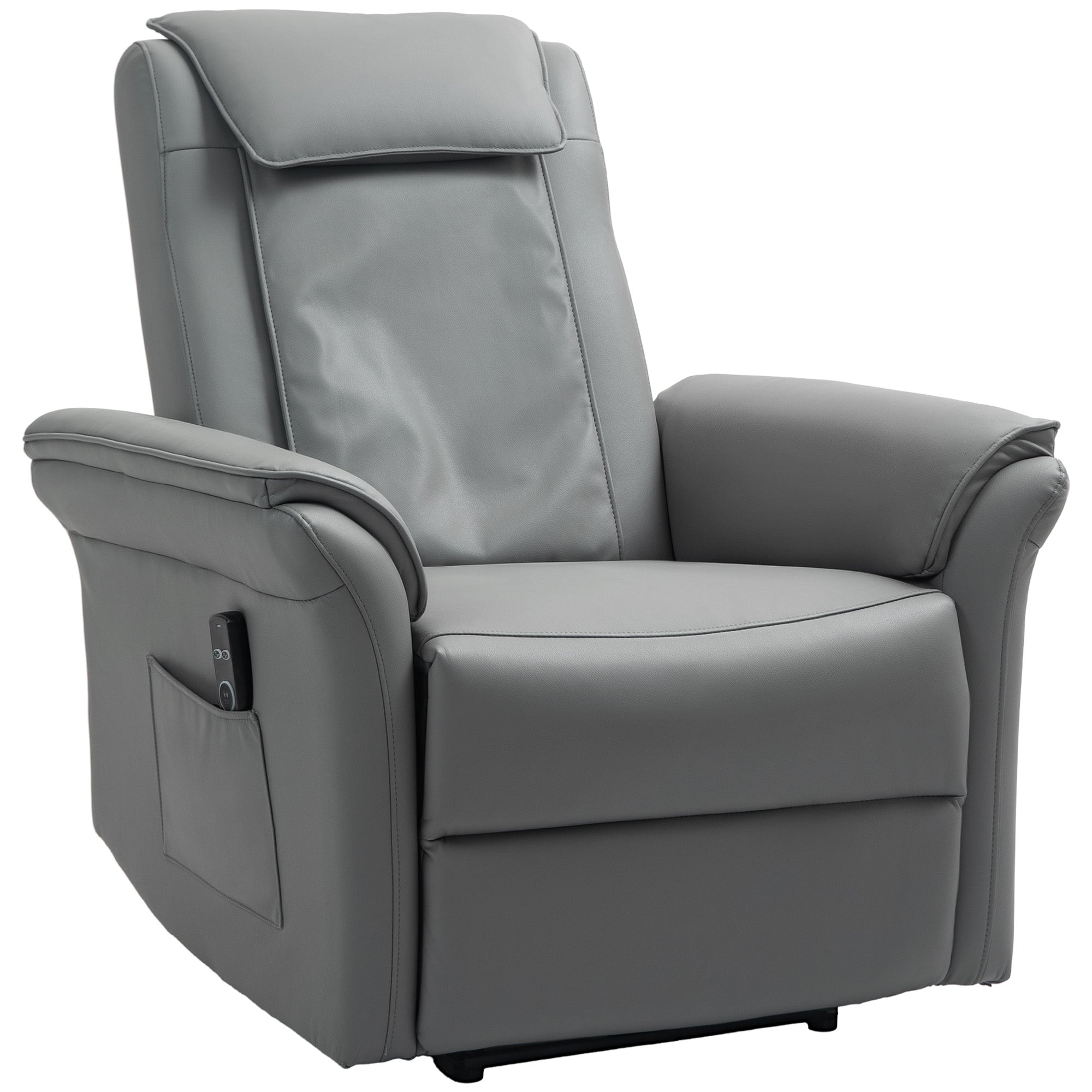 HOMCOM Kneading Faux Leather Electric Massage Recliner - Grey