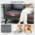 HOMCOM Two-Seater Leathaire Sofa - Grey