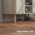 TV Cabinet Stand Unit for TVs up to 50'' with Foldable Drawers, Entertainment Centre for Living Room Natural